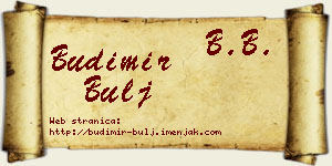 Budimir Bulj vizit kartica